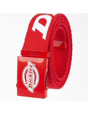 Ceintures Dickies Logo Web Rouge | 390NRJYHB