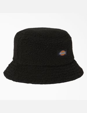 Chapeaux Dickies Red Chute Fleece Bucket Noir | 568BLUWPA