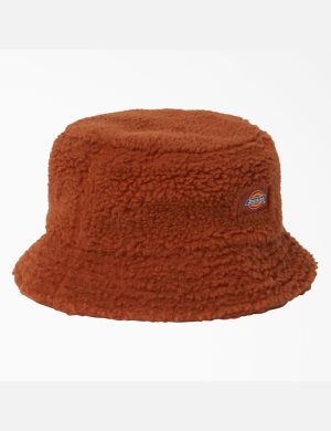 Chapeaux Dickies Red Chute Fleece Bucket Marron | 743PFDTVW