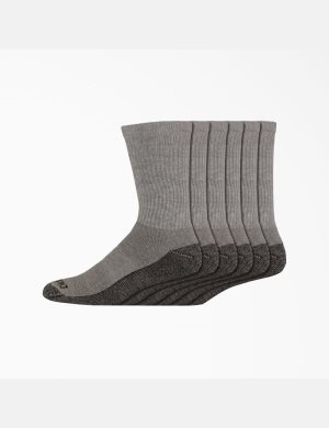 Chaussettes Dickies Moisture Control Crew Travail Grise | 185TEFRZI