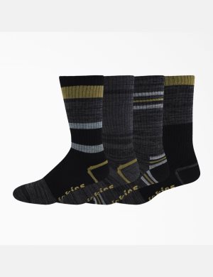 Chaussettes Dickies Rayé Crew Vert Stripes | 645ALVOUM
