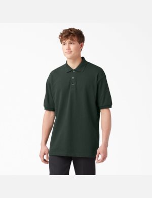 Chemises Dickies Adult Size Pique Corta Sleeve Polo Vert | 932TZCNOP