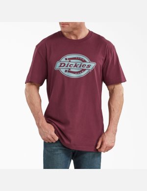 Chemises Dickies Corta Sleeve Relaxed Fit Graphique Bordeaux | 782VWHGRC
