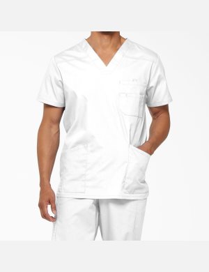 Hauts Dickies EDS Signature V-Neck Blanche | 931STOVEW