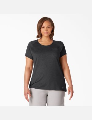 Hauts Dickies Plus Cooling Corta Sleeve Noir | 430ACXODV