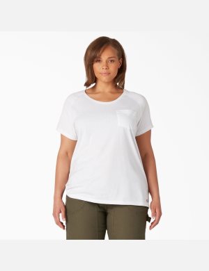 Hauts Dickies Plus Cooling Corta Sleeve Blanche | 865HMUJPZ