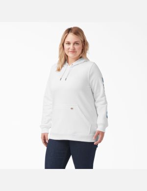 Hauts Dickies Plus Heavyweight Logo Sleeve Blanche Bleu | 235NSYTWB