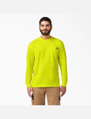 Long Sleeve Dickies Heavyweight Neon Crew Neck T-Shirt Jaune Clair | 246GZWAUD