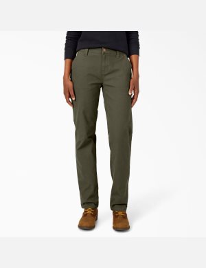 Pantalon De Travail Dickies Duck Carpenter Vert | 148FOAEUB