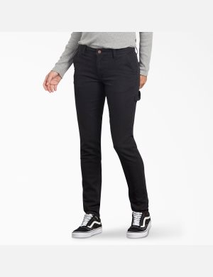 Pantalon De Travail Dickies Duck Slim Fit Carpenter Noir | 237KRLFDY