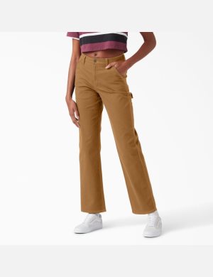 Pantalon De Travail Dickies High Waisted Carpenter Marron | 610IPLDMK