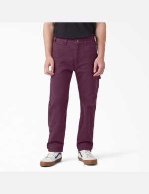 Pantalon De Travail Dickies Stonewashed Duck Carpenter Violette Bordeaux | 463NAXOLB