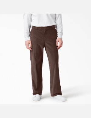 Pantalons Décontractés Dickies Plates Front Corduroy Chocolat Marron | 948HNLTXB
