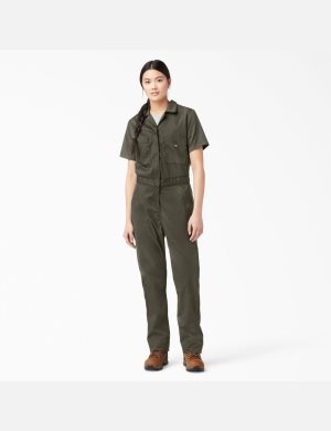 Salopettes Dickies FLEX Cooling Corta Sleeve Vert | 389NZTHSK