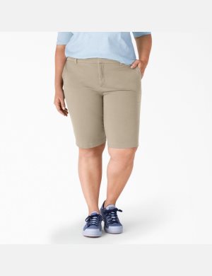Shorts Dickies Plus Perfect Shape Twill Bermuda Grise | 381EDBCAQ
