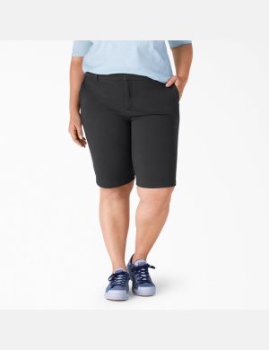 Shorts Dickies Plus Perfect Shape Twill Bermuda Noir | 810YKZRDS
