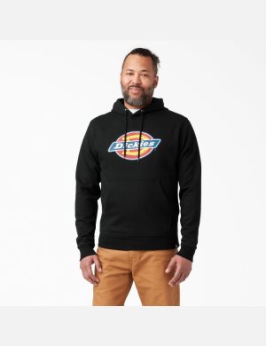 Sweat À Capuche Dickies Tri-Color Logo Fleece Noir | 849UBXFAI