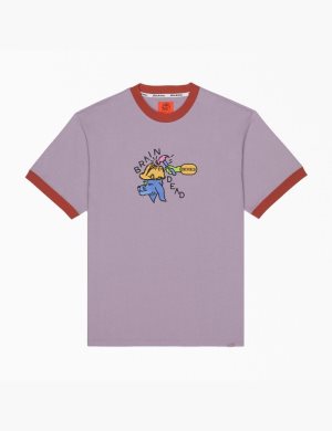 T Shirts Dickies Brain Dead Embroidered Violette | 104RIGBEY