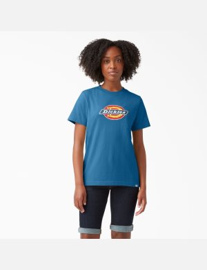 T Shirts Dickies Logo Graphique Bleu | 240THCKUV