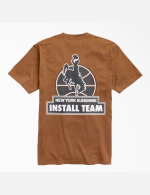 T Shirts Dickies New York Sunshine x Jump Ball Marron | 461PGTLAY