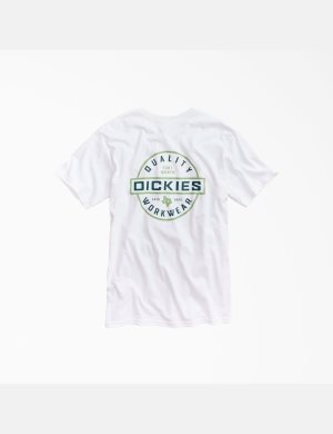 T Shirts Dickies Quality Workwear Graphique Blanche | 719QSNWJK