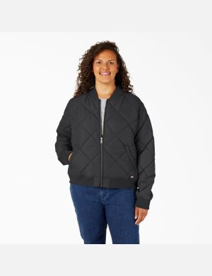 Veste Matelassée Dickies Plus Bomber Noir | 593MJUTCS