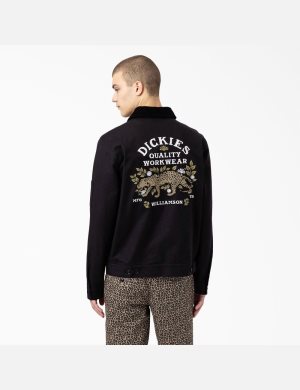 Vestes Décontractées Dickies Fort Lewis Embroidered Noir | 209MRDQTC