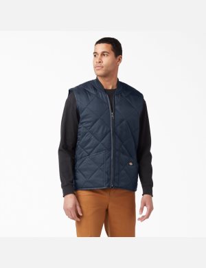 Vêtements D'extérieur Dickies Diamond Matelassé Bleu Marine | 861JAZUIP