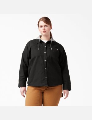 Vêtements D'extérieur Dickies Plus Duck Encapuchonné Noir | 538PRUZME