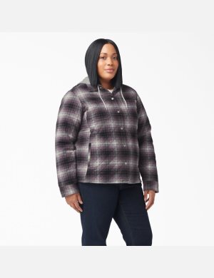 Vêtements D'extérieur Dickies Plus Flannel Encapuchonné Violette Noir | 987YREVFL