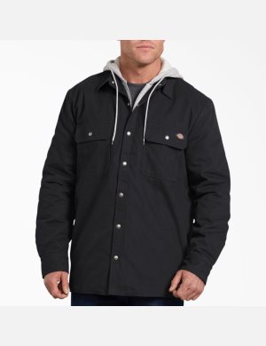 Vêtements D'extérieur Dickies Relaxed Fit Icon Encapuchonné Duck Matelassé Noir | 234ZOXACP