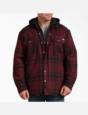 Vêtements D'extérieur Dickies Relaxed Fit Icon Encapuchonné Matelassé Flannel Noir | 836RGEOPL